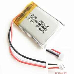 3.7V 500mAh 리튬 폴리머 LiPo 충전식 배터리 JST ZH 1.5mm 3 핀 커넥터 582535 Mp3 GPS 블루투스 카메라