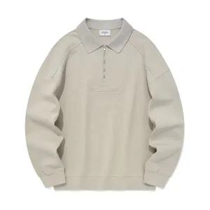 COVERNAT 립 카라 하프 집업 맨투맨 그레이 CO2303CRA1GR