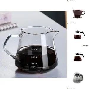 내열유리 커피서버(600ml)계량 핸드드립서버/커피/주전자/핸드/드립/세트/포트/서버/도구/홈카페/드립퍼