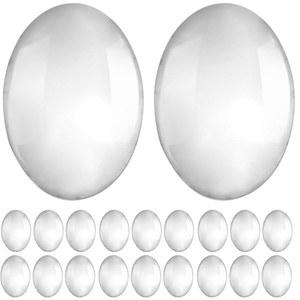 헤모톤 30pcs 투명 유리 네일 컬러 디스플레이, 매니큐어용 타원 폴리쉬 디스플레이 비즈, 매니큐어 색상으로 비즈 표시, 가정 및 살롱용 소형 휴대용 아트 용품 제공