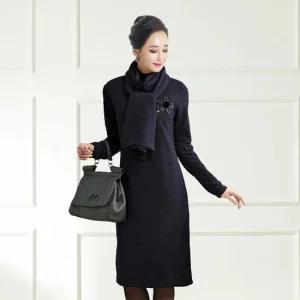 [마담엘레강스] 에이미 리플 원피스+롱머플러 K154OP01