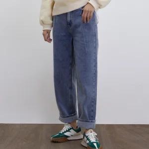 [미쏘]밑단롤업 턱와이드 데님 (MIWTJCV57J-T)