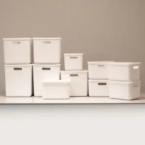 아임홈리빙 지니 팬트리 바스켓 국내제조 손잡이 정리함 세트 화이트