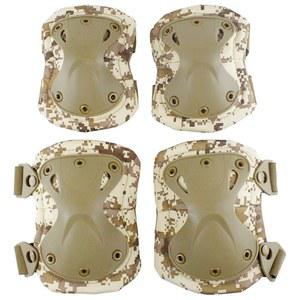 AOUTACC 전술 전투 무릎 및 팔꿈치 보호 패드 세트 야외 CS 페인트볼 게임 사이클링 안전 스케이트보드 기어 스케이트 가드