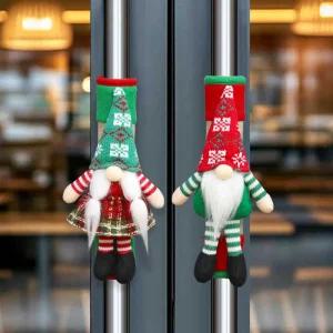 크리스마스 난쟁이 산타 문 손잡이 커버 장식 패브릭 인형 문고리 카페 매장 문장식 소품