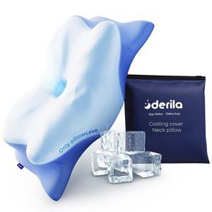 Derila Ergo 수면용 경추 목 베개 커버, 인체 공학적 베개, 컨투어 지지 메모리 폼 등, 옆으로 자는 사람 (베개 커버 - 54 x 36 12cm(21.2 14.2 4.75인치))