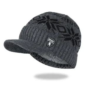 겨울 풍성한 양모 남성 니트캡모자