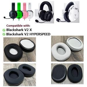 [호환품]레이저 블랙샤크 V2 X/V2 하이퍼스피드 헤드폰 교체용  이어패드 블랙 샤크 이어 커버 이어필로우