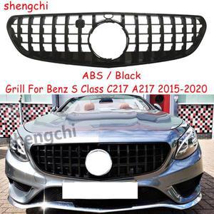 메르세데스 벤츠 S 클래스 C217 쿠페 S500 프론트 그릴 2015-2020용 GT 스타일 범퍼 (S63 S65에는 맞지 않