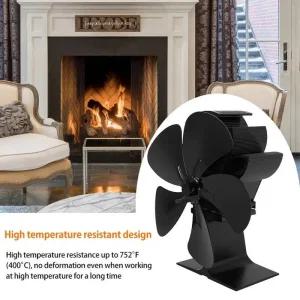 난로동력팬 블랙 절전 에코 화덕 열풍기 열 구동 벽난로 팬 장작 버너
