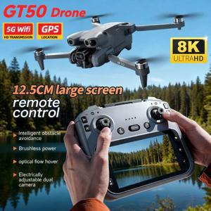 샤오미 GT50 미니 드론 듀얼 카메라 8K 항공기 장애물 회피 UAV 고정 GPS 원격 제어 쿼드콥터 선물 장난감