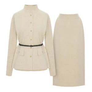 [티뷰] 폴라니트벨티드베스트스커트3종세트_V5D-CSE009