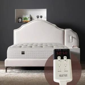 호텔라인 침대와 AI온열매트리스 결합 (퀸/조명협탁1개) GC443