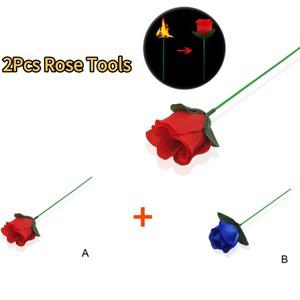 용접봉2PCS 불꽃장미가 나타나는 마술 꽃 토치 트릭 불꽃이 전문 바 환상 소품