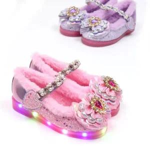 [보리보리/앙쥬]여아구두 유아 키즈 ltz크리스탈펄LED 아동털플랫슈즈wd 150-200mm
