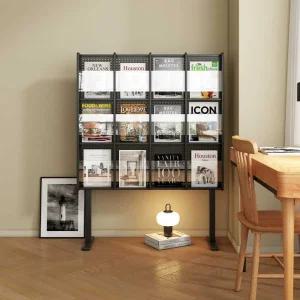 철제 잡지꽂이 타공 책진열대 카다로그 스탠드 랙