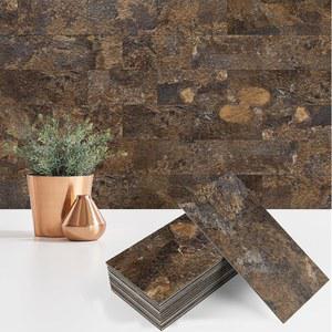 스타일로뷰 100 필 앤 스틱 주방용 백스플래시 3인치 x 6인치 PVC 서브웨이 타일 업그레이드된 러스트 슬레이트 백스플래시 스틱 타일 엘리베이트 주방 욕실 벽난로 RV