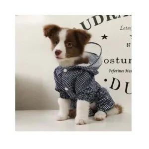 도트 프라임 애견 우비 네이비 XL 장마 산책 비 우비 외출 강아지 개 댕댕이 비옷 실외배변 반려견