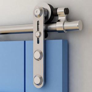 TSMST 6피트 슬라이딩 헛간 문 하드웨어 키트 스테인리스 스틸 헤비 듀티 견고한 트랙 부드럽게 조용히 미끄러짐 스타일