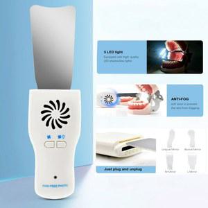 den tal 안개 방지 거울 세트 무료 구강 사진 LED 조명 교정 치과 반사판이있는 스테인레스 스틸