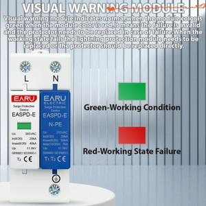 AC SPD 서지 보호기 1P+NPE 50KA T1 385V 태양광 저전압 방전기 DIN 레일