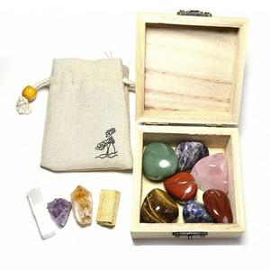초보자 7차크라 크리스탈 및 치유석 세트 셀레나이트와 자수정 클러스터 포함 명상 요가 컬렉션 수집