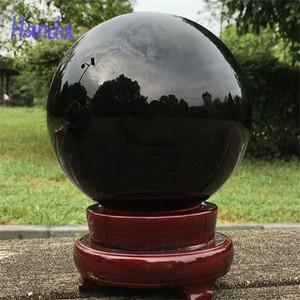 천연 블랙 흑요석 구체 대형 크리스탈 볼 매직 힐링 원석 풍수 장식 베이스 없음