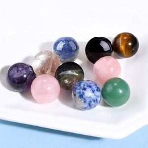 30mm 천연 크리스탈 스톤 치유 에너지 자수정 보석 룸 장식 원시 돌 풍수 공 홈 오피스