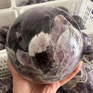 12CM 자연 꿈 자수정 공  마사지 구 Reiki 치유 방 장식 크리스탈 공예 돌