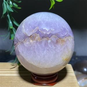 자수정 마노 지오드 볼 천연 드루지 크리스탈 스톤 구체 풍수 치유 요술 장식 홈