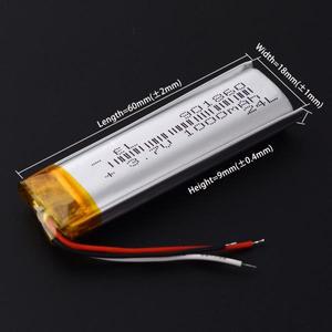 JST1.0 3P 901860 3.7V 1000mAh 충전식 리튬 폴리머 배터리 Lipo 배터리
