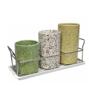 [골드스마일]도자기 소재 식기 수저꽂이 숟가락 보관함 3단 다용도 케이스