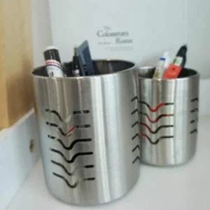 [골드스마일]대형 수저 보관함 스텐 원형 숟가락 정리통 업소용 수저통