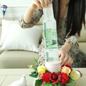 반전플라워용돈케이크(대) 레드 어버이날 부모님 선물카네이션 비누 용카네이션 조화 케익