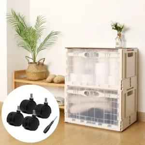 정리수납함 수납상자 63L+상판+바퀴 수납정리함 폴딩박스 옷정리함 수납함 플라스틱박스