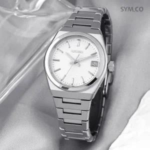 [세이코]SUR573P1사파이어 미들사이즈실버 화이트 캐쥬얼 정장 여자 메탈 시계 c