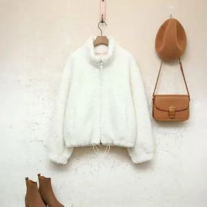 TE 뽀글이 캐주얼 긴팔 투웨이집업 덤블 미시 양털 하이넥 데일리 봄 스트링 여행 점퍼