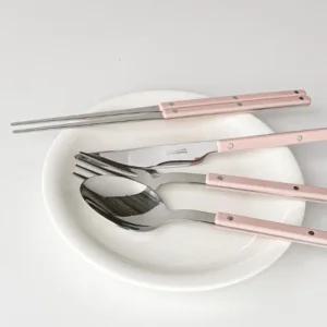 소소낫 커트러리 양식기 수저 디너 4종 세트 핑크