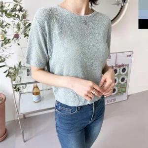 2LCBB 1049 여자보슬보슬시원한반팔크롭니트 가디건 무지 가을 조끼 겨울 니트 울 스웨터 라운드 베스트 남