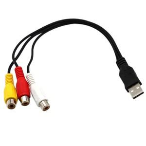 USB to 3RCA 케이블 암 3 RGB 비디오 AV 복합 어댑터 컨버터 코드 커넥터 리드 TV PC DVR