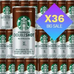 [동서식품(주)] 스타벅스 더블샷 DOUBLESHOT 에스프레소크림맛 캔커피 200ml 36개