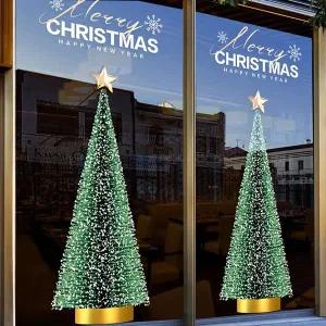 [젊은이마켓]특대형 크리스마스 유리 창문 스티커 정전기 스티커 트리 산타 장식 시트지 꾸미기 데코