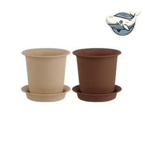 편리한 원형 화분 가벼운 받침대와 물빠짐 구멍 플라스틱화분 원형 다육미니화분