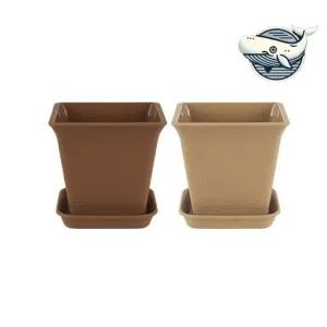 물빠짐 스퀘어 화분 경량 배수 받침대 랜덤 플라스틱화분 정사각 사각화분 다육미니화분