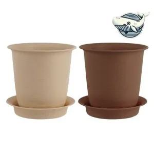 원형 화분 심플 디자인 가벼운 식물화분 플라스틱화분 원형 다육미니화분 받침포함