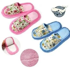 꽃무늬 청소 슬리퍼 분리세척 극세사 실내 청소용실내화 걸레슬리퍼 신발걸레 거실실내화