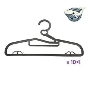 세련된 블랙 하트 옷걸이 의류 정리 옷 정리대 넥타이걸이 옷정리