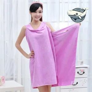 극세사 포근한 원피스 샤워가운 여행용 물놀이 샤워가운 타올샤워가운 화이트샤워가운