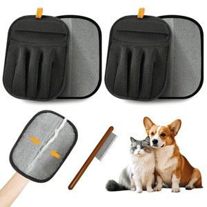 개와 고양이를 위한 LWMUQUK 애완동물 제모 장갑, 2025년 새롭게 업그레이드된 다섯 손가락 정전기 의류용 도구, 소파, 카펫, 카시트 2 팩 블랙