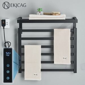 욕실 전기 수건 랙 터치 디지털 디스플레이 온도 시간 제어 워머, 스마트 홈 알루미늄 가열 바